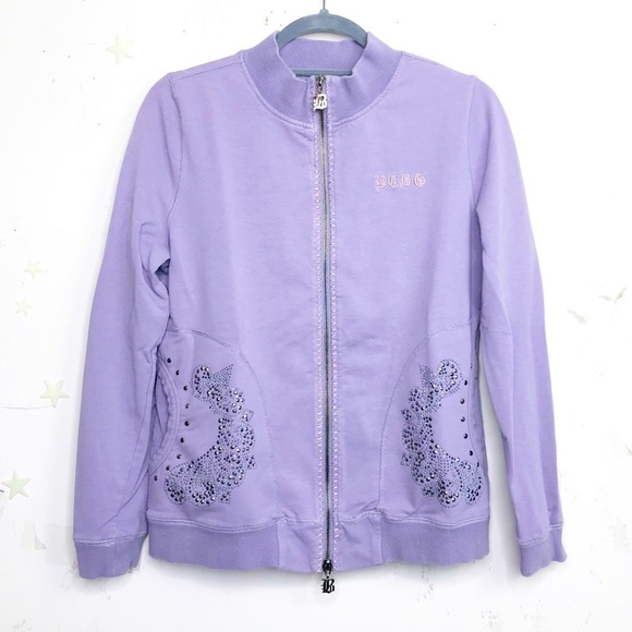 Bcbg Max Azria lavender embellish zip up jacket - Picture 1 of 10